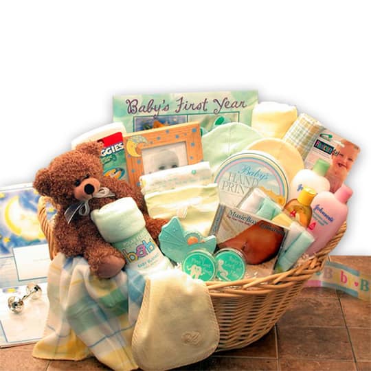 Deluxe Yellow Welcome Home Precious Baby Basket